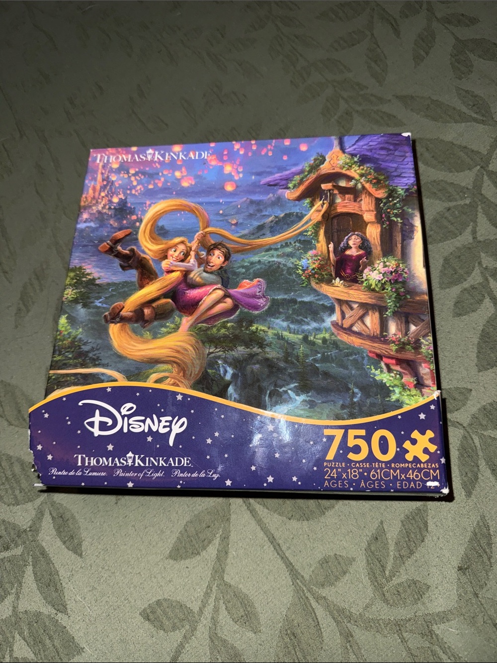 New Disney Thomas Kinkade Rapunzel Puzzle - Purple, Blue, Gold